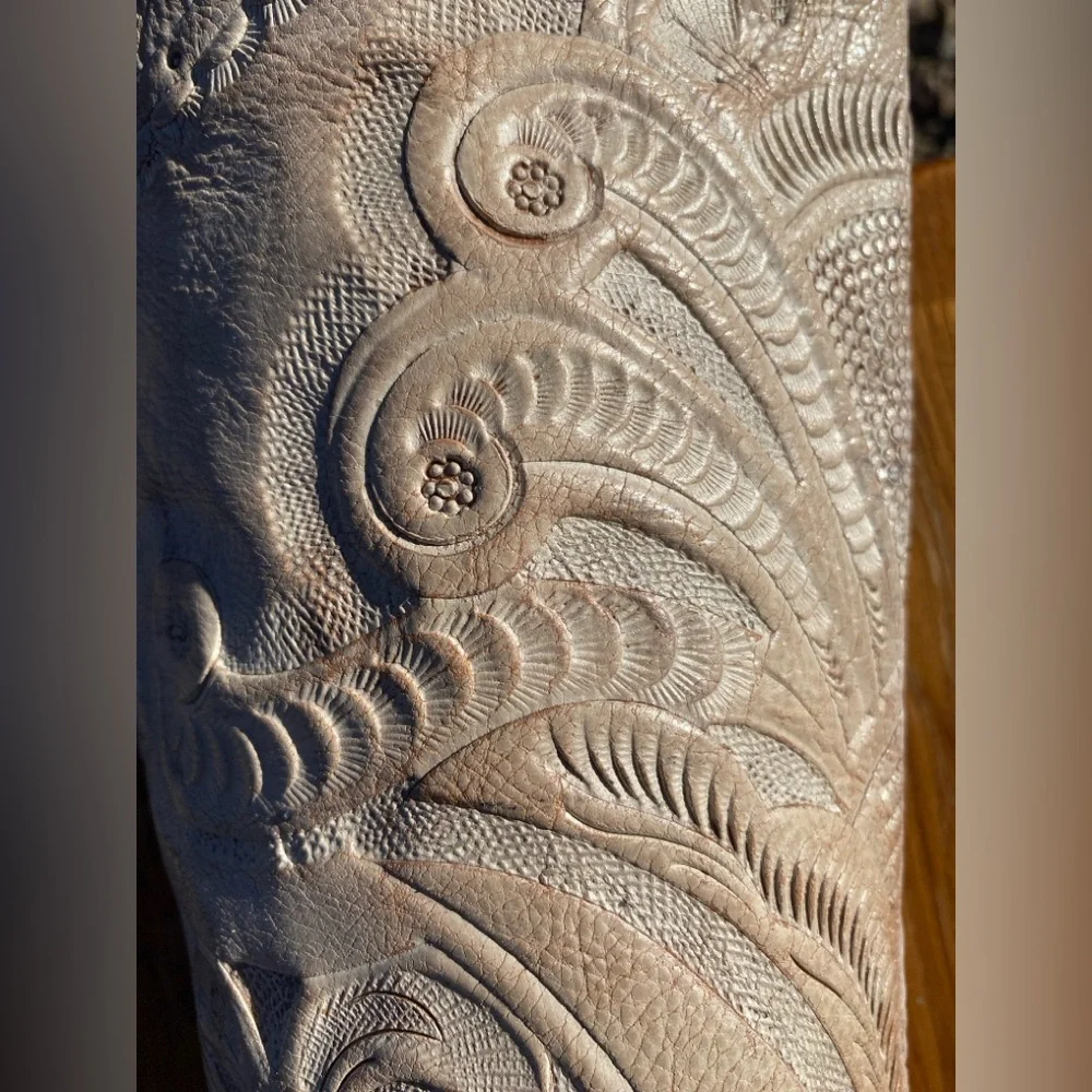 Bed|Stu Anna Sui Lucianna white hand tooled size 8 - Picture 5 of 7